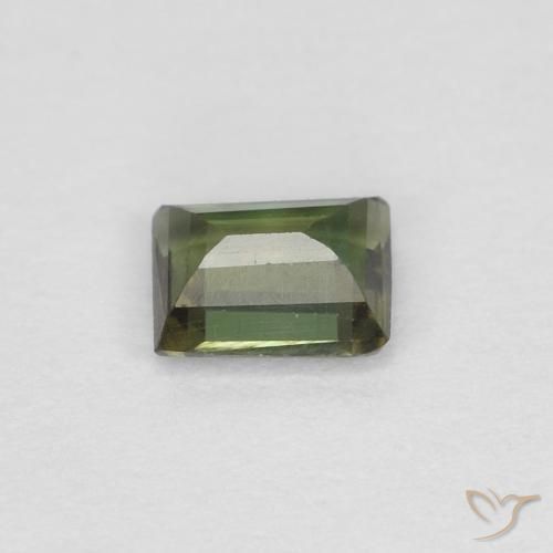 0.28カラットの天然ダークグリーン穀物ルピン、バゲット、VVS