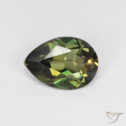 0.40カラットの天然Medium Light Greenコーネルピン、洋梨の形、VVS
