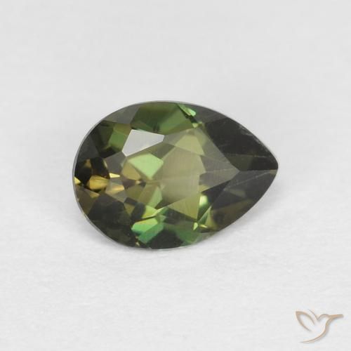 0.40カラットの天然Medium Light Greenコーネルピン、洋梨の形、VVS