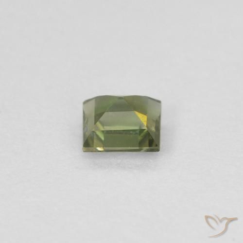 0.20カラットの天然Medium Dark-Green穀物ルピン、四角形、VVS