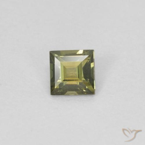 0.18ct 天然 ディープグリーン 穀物ルピン, 四角形, VVS