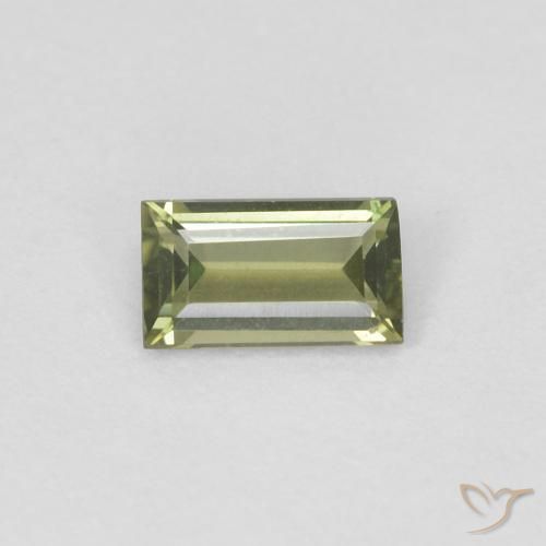 0.25カラットの天然Medium Dark-Greenコーネルピン、バゲット、VVS