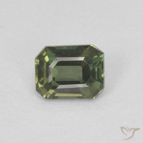 0.25ct 天然 Medium Dark-Green 穀物ルピン, エメラルドカット, VVS