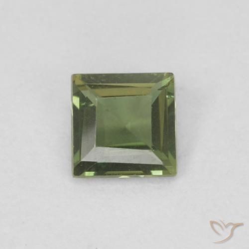 0.23ct 天然 濃いアースグリーン 穀物ルピン, 四角形, VVS-VS