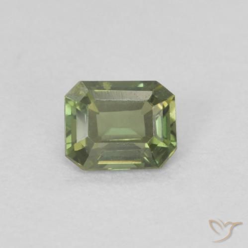 0.22ct 天然 濃いアースグリーン 穀物ルピン, エメラルドカット, VVS-VS