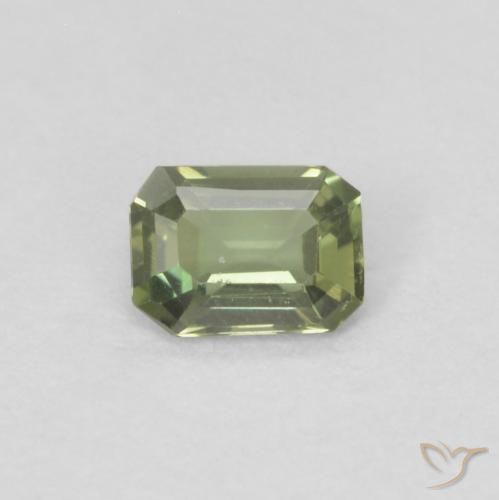 0.18ct 天然 ウォームフォレストグリーン 穀物ルピン, エメラルドカット, VVS-VS
