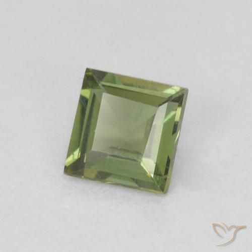 0.26カラットの天然Medium Dark-Green穀物ルピン、四角形、VVS-VS