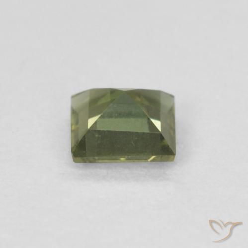 0.26カラットの天然Medium Dark-Green穀物ルピン、四角形、VVS-VS