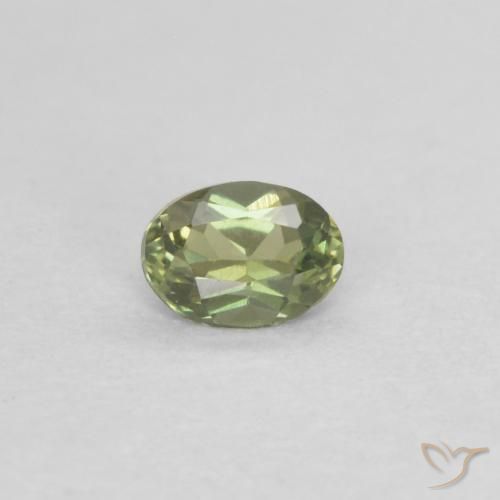 0.13ct 天然 ウォームフォレストグリーン 穀物ルピン, 楕円形, VVS-VS