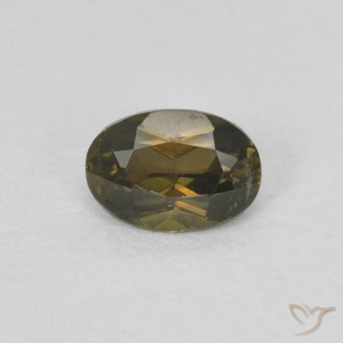 0.31ct 天然 茶色がかったグリーン コーネルピン, 楕円形, VVS-VS