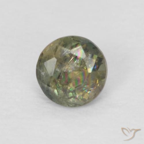 0.11ct 天然 Medium Dark-Green 穀物ルピン, ラウンド, VS-SI