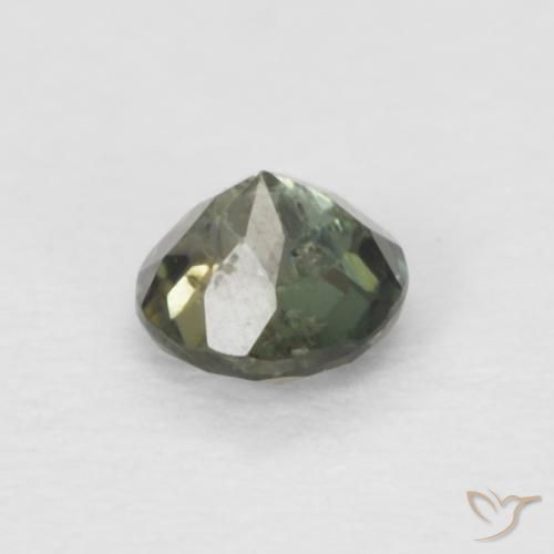 0.11カラットの天然Medium Dark-Green穀物ルピン、ラウンド、VS-SI