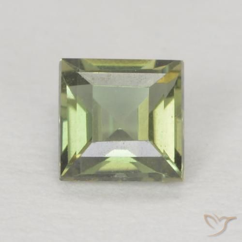 0.20ct 天然 ウォームフォレストグリーン 穀物ルピン, 四角形, VVS