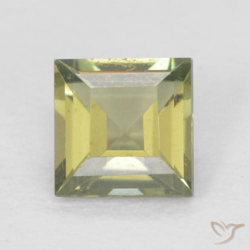 0.23ct 天然 黄みがかったグリーン 穀物ルピン, 四角形, VVS