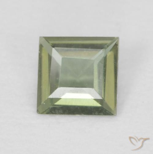 0.13ct 天然 Medium Dark-Green コーネルピン, 四角形, VVS