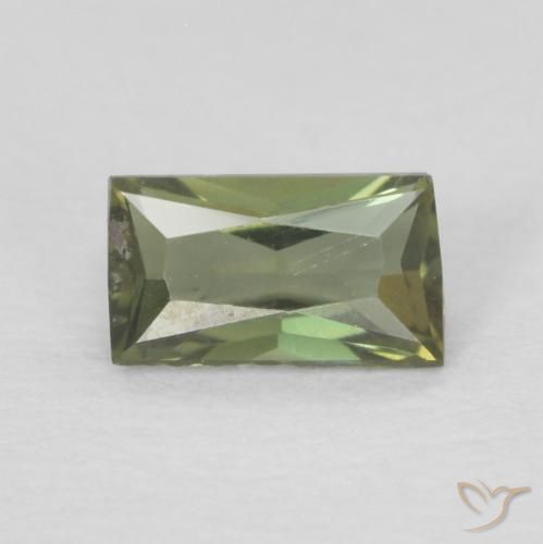 0.25ct 天然 Medium Dark-Green 穀物ルピン, バゲット, VVS