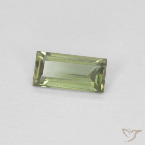 0.24カラットの天然Medium Light Greenコーネルピン、バゲット、VVS
