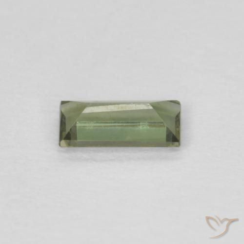0.24カラットの天然Medium Light Greenコーネルピン、バゲット、VVS