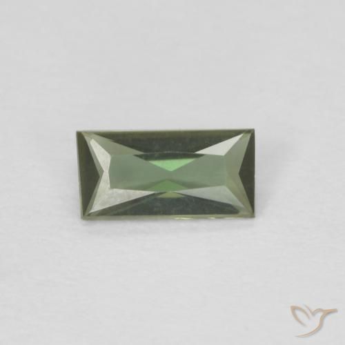 0.25ct 天然 茶色がかったグリーン 穀物ルピン, バゲット, VVS