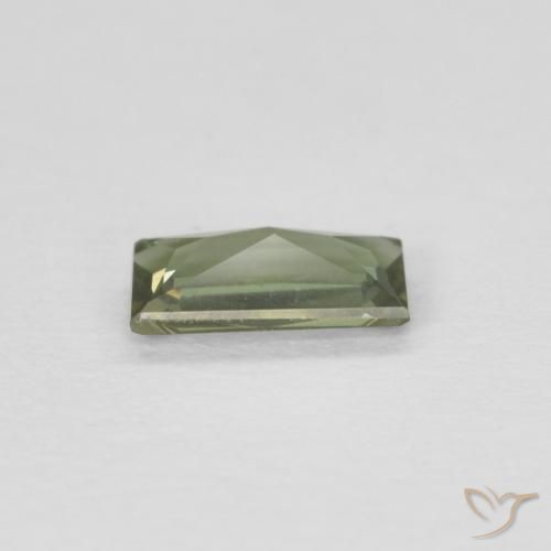 0.25カラットの天然茶色がかったグリーン穀物ルピン、バゲット、VVS