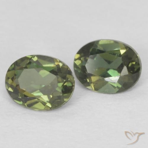 0.37ctw 天然 Medium Dark-Green 穀物ルピン, 楕円形, VS
