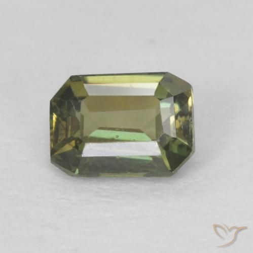 0.26ct 天然 アースグリーン 穀物ルピン, エメラルドカット, VS