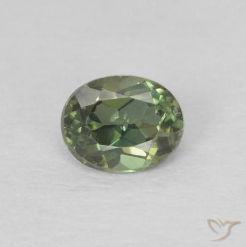 0.17ct 天然 薄いフォレストグリーン コーネルピン, 楕円形, VS