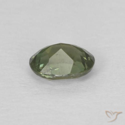 0.16カラットの天然Medium Dark-Green穀物ルピン、楕円形、VS