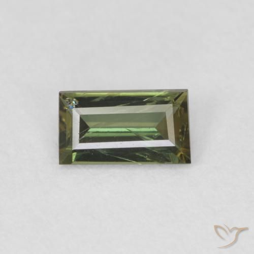 0.40カラットの天然Medium Light Green穀物ルピン、バゲット、VS