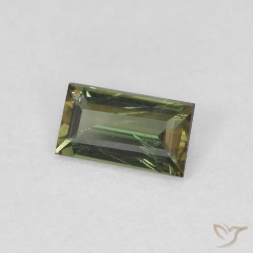 0.40カラットの天然Medium Light Green穀物ルピン、バゲット、VS