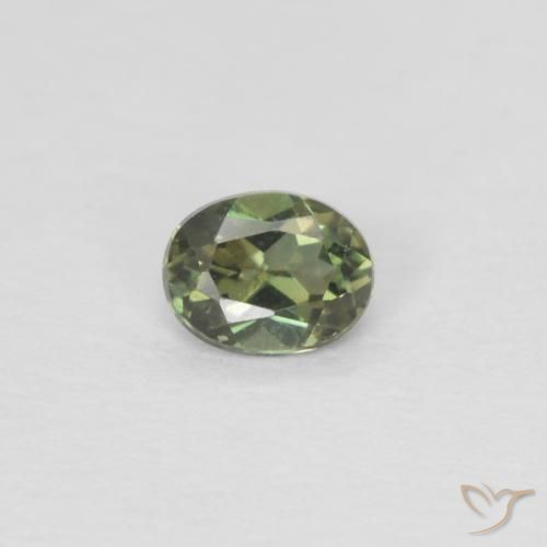 0.16ct 天然 ミディアムグリーン 穀物ルピン, 楕円形, VVS-VS