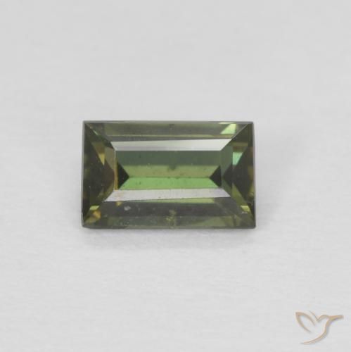 0.27ct 天然 茶色がかったグリーン 穀物ルピン, バゲット, VS