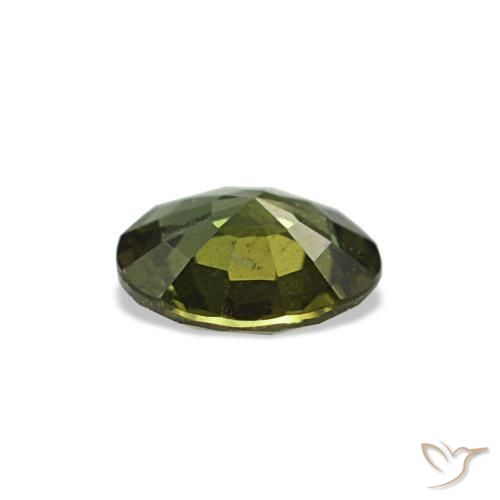 0.35カラットの天然Medium Dark-Greenコルネルピン（4.79 mm・ラウンドカット）