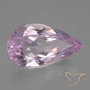 12.00カラットの天然チェリーピンクトーンクンツァイト（20.1×11.6 mm・洋梨の形）