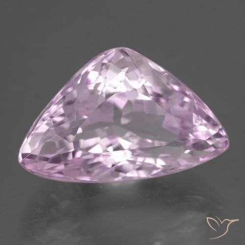 14.85カラットの天然Medium Light-Pinkクンツァイト（19.4×12.4 mm・トリリアント）