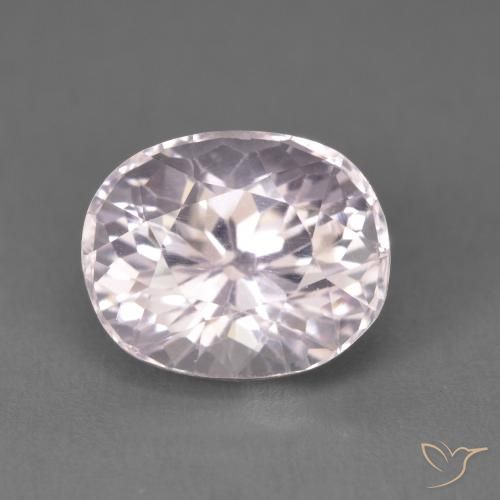 3.80ct 天然 紫がかったピンクホワイト クンツァイト, 楕円形, オペーク