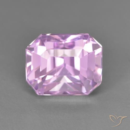 6.62ct 天然 薄いピンクがかったバイオレットパープル クンツァイト, エメラルドカット, VVS-VS
