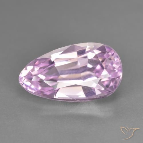 7.85ct 天然 薄いパープルピンク クンツァイト, 洋梨の形, VVS