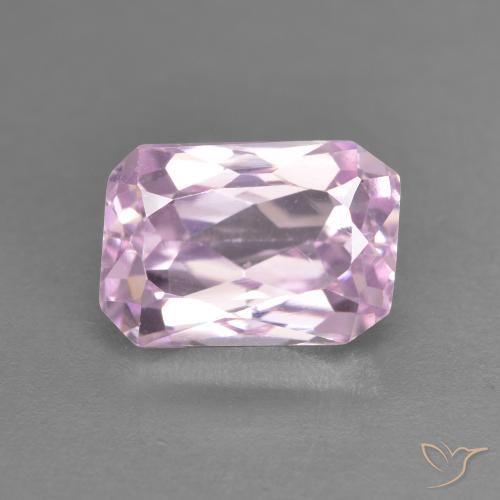 3.00ct 天然 ピンクがかった紫 クンツァイト, エメラルドカット, VVS