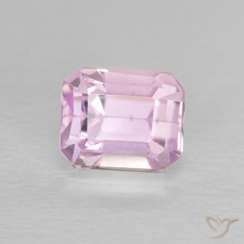 2.01ct 天然 薄いパープルピンク クンツァイト, エメラルドカット, VS