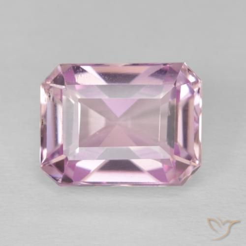 6.27ct 天然 非常に薄いピンク クンツァイト, エメラルドカット, VS