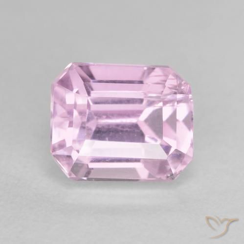 3.08ct 天然 ミディアムパープル クンツァイト, エメラルドカット, VS