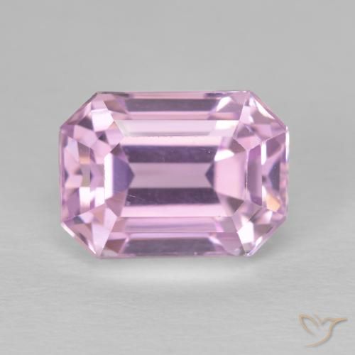 6.04ct 天然 チェリーピンクトーン クンツァイト, エメラルドカット, VVS