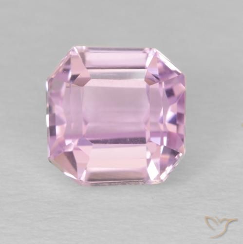 2.10ct 天然 非常に薄いピンク クンツァイト, エメラルドカット, VVS