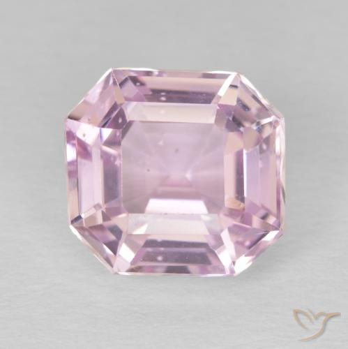 5.87ct 天然 ライトピンク クンツァイト, エメラルドカット, VS