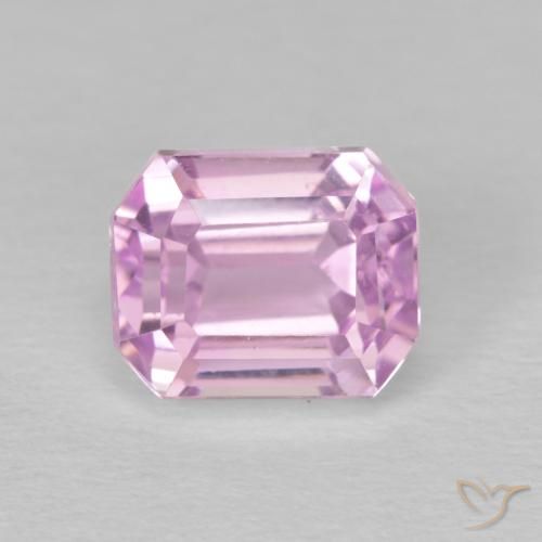 2.96ct 天然 ミディアムピンク クンツァイト, エメラルドカット, VVS-VS