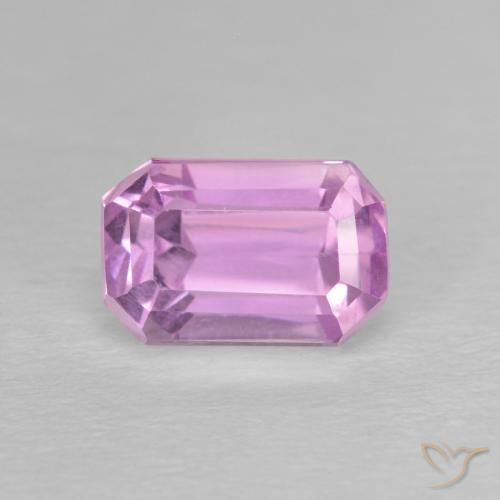 2.34ct 天然 薄いロイヤルパープルピンク クンツァイト, エメラルドカット, VVS-VS