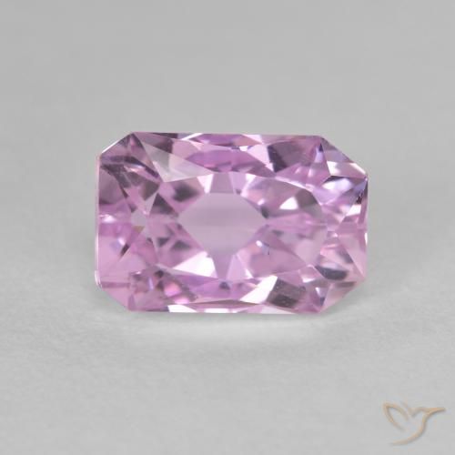 2.97ct 天然 ピンクがかった紫 クンツァイト, エメラルドカット, VS