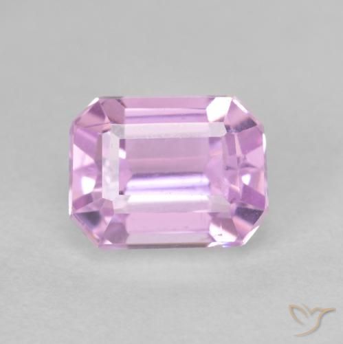 2.01ct 天然 薄いピンクがかったバイオレットパープル クンツァイト, エメラルドカット, VS