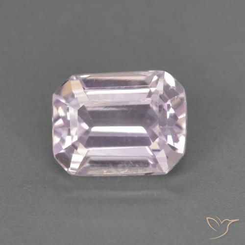 1.06ct 天然 非常に薄いピンクがかった紫 クンツァイト, エメラルドカット, VS
